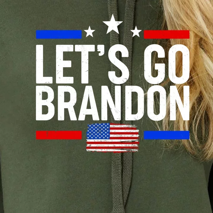 Let's Go Brandon Distress USA Flag FJB Chant Crop Top Hoodie