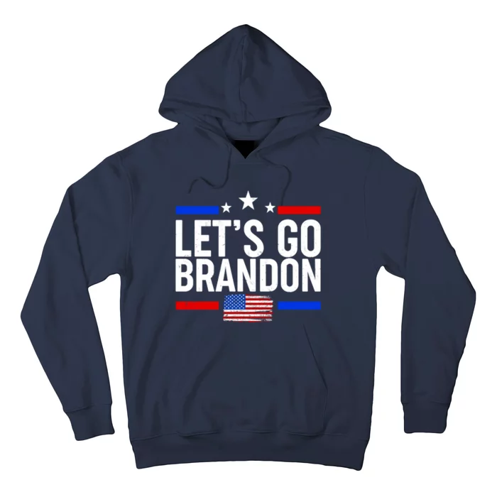 Let's Go Brandon Distress USA Flag FJB Chant Hoodie