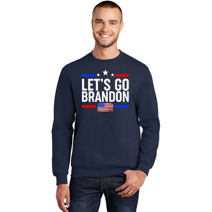 Let's Go Brandon Distress USA Flag FJB Chant Sweatshirt