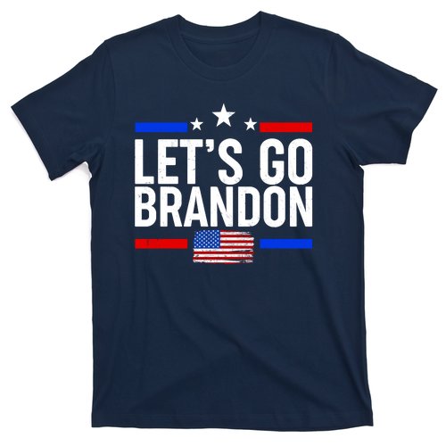 Let's Go Brandon Distress USA Flag FJB Chant T-Shirt