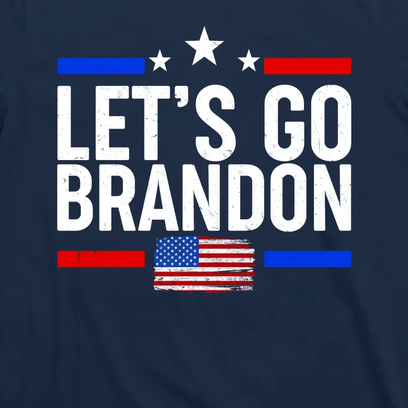 Let's Go Brandon Distress USA Flag FJB Chant T-Shirt