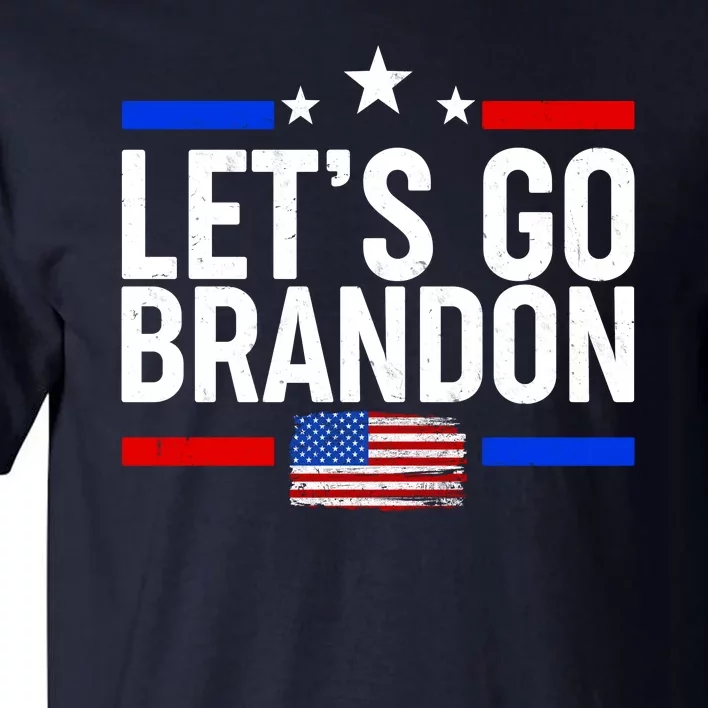 Let's Go Brandon Distress USA Flag FJB Chant Tall T-Shirt