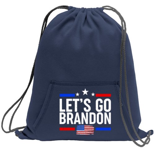 Let's Go Brandon Distress USA Flag FJB Chant Sweatshirt Cinch Pack Bag