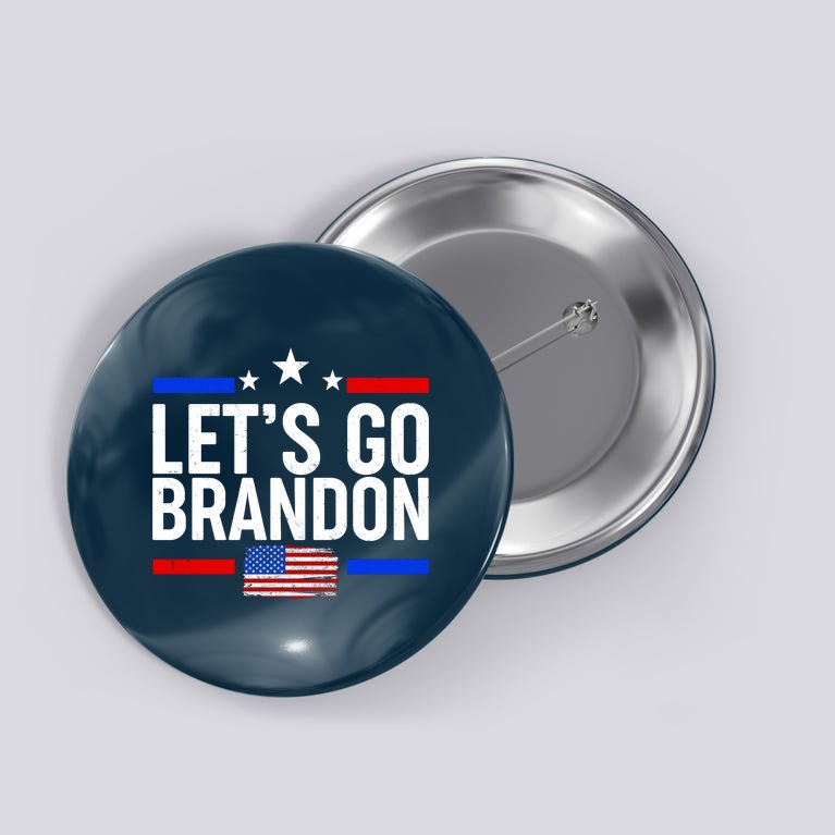 Let's Go Brandon Distress USA Flag FJB Chant Button