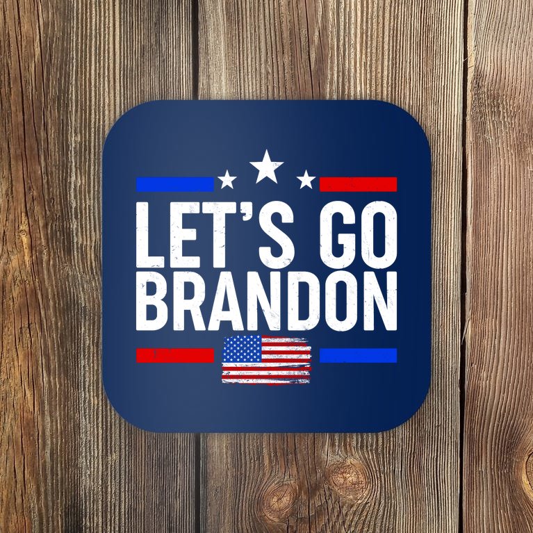 Let's Go Brandon Distress USA Flag FJB Chant Coaster