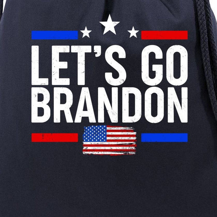 Let's Go Brandon Distress USA Flag FJB Chant Drawstring Bag