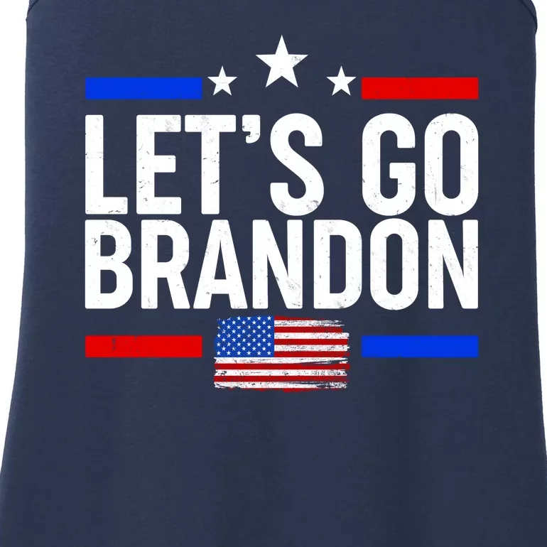 Let's Go Brandon Distress USA Flag FJB Chant Ladies Essential Tank