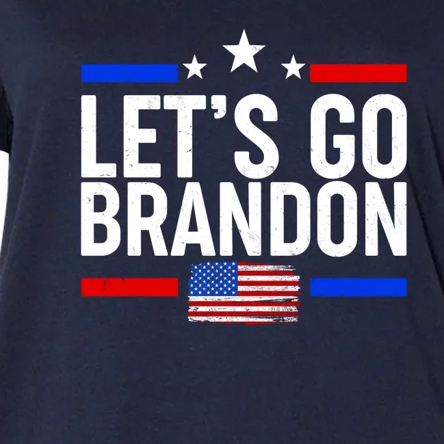 Let's Go Brandon Distress USA Flag FJB Chant Women's V-Neck Plus Size T-Shirt