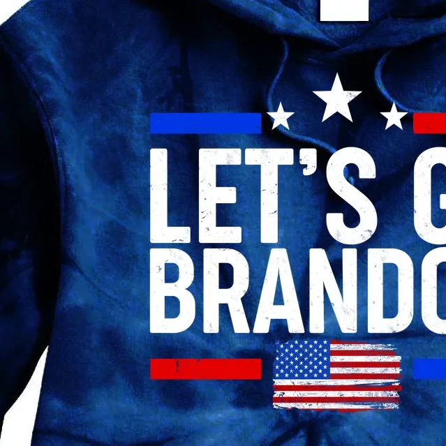 Let's Go Brandon Distress USA Flag FJB Chant Tie Dye Hoodie
