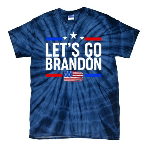 Let's Go Brandon Distress USA Flag FJB Chant Tie-Dye T-Shirt