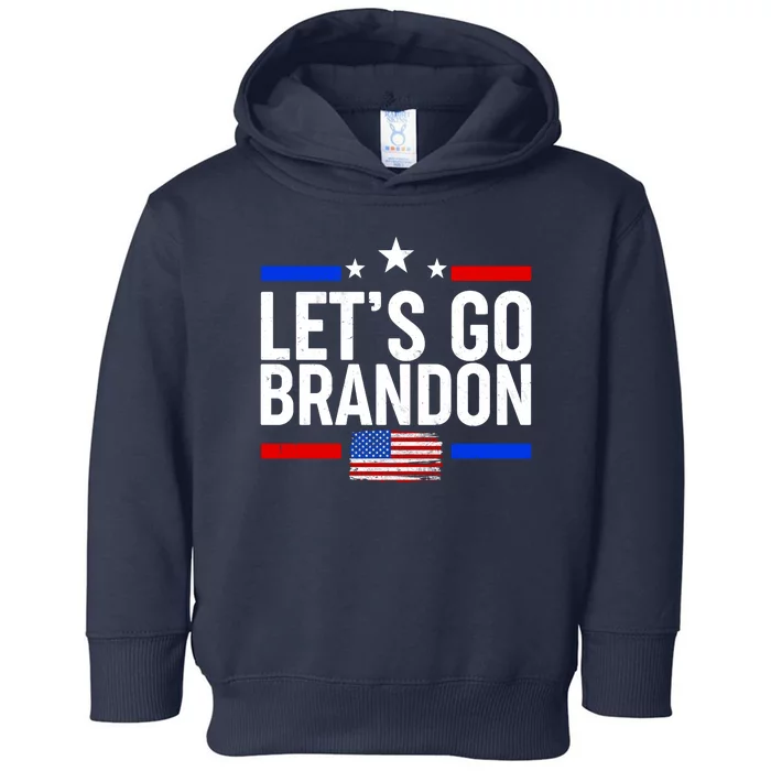 Let's Go Brandon Distress USA Flag FJB Chant Toddler Hoodie