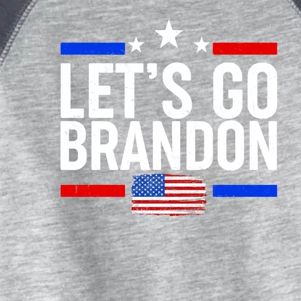 Let's Go Brandon Distress USA Flag FJB Chant Toddler Fine Jersey T-Shirt