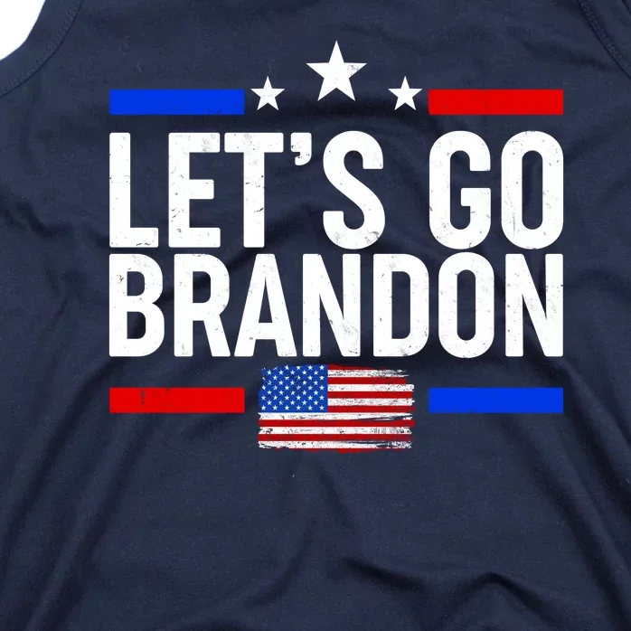 Let's Go Brandon Distress USA Flag FJB Chant Tank Top
