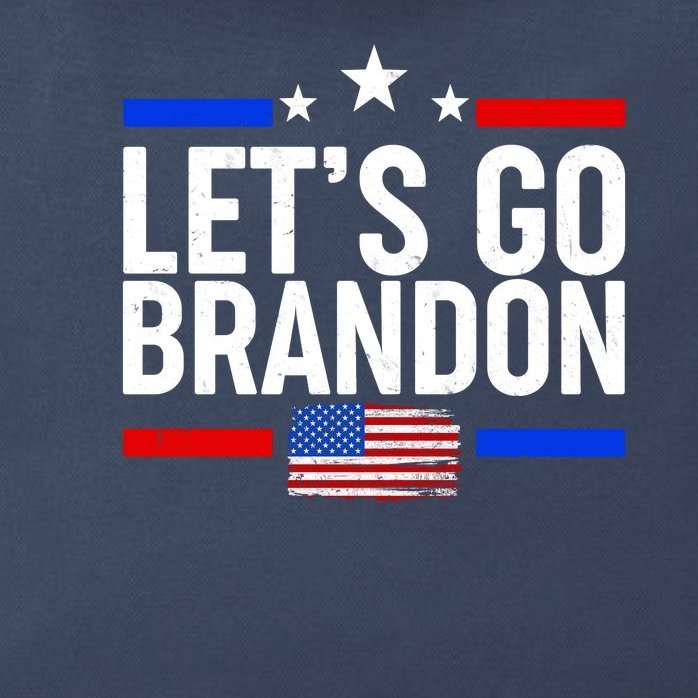 Let's Go Brandon Distress USA Flag FJB Chant Zip Tote Bag