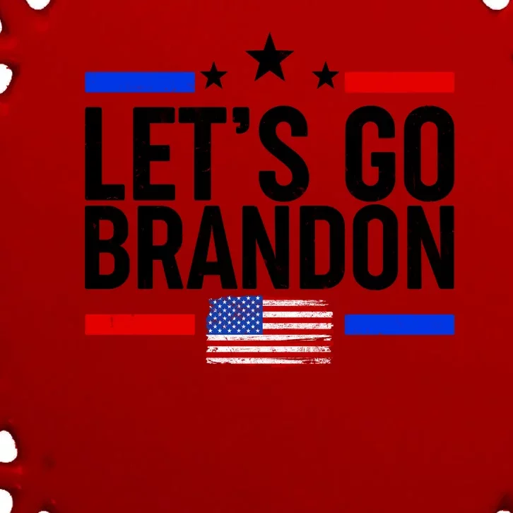 Let's Go Brandon Distress USA Flag FJB Chant Oval Ornament