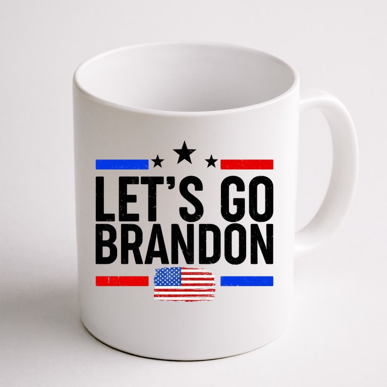 Let's Go Brandon Distress USA Flag FJB Chant Coffee Mug