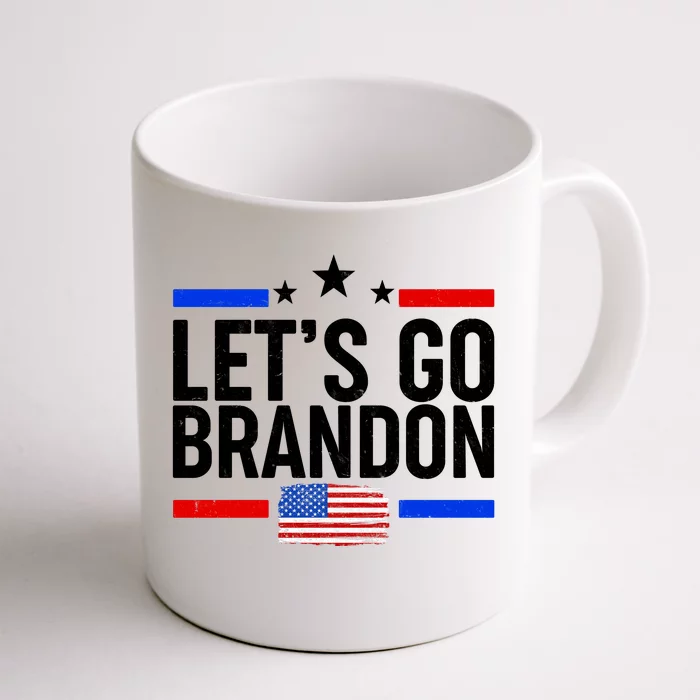 Let's Go Brandon Distress USA Flag FJB Chant Front & Back Coffee Mug