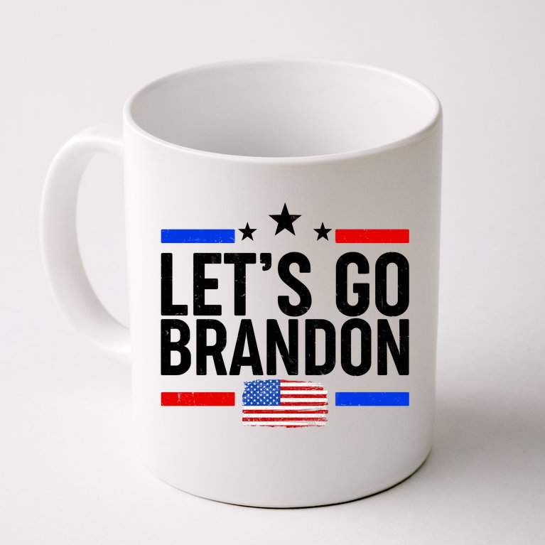 Let's Go Brandon Distress USA Flag FJB Chant Coffee Mug