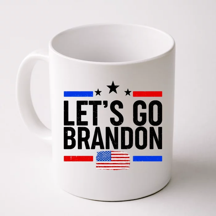 Let's Go Brandon Distress USA Flag FJB Chant Front & Back Coffee Mug