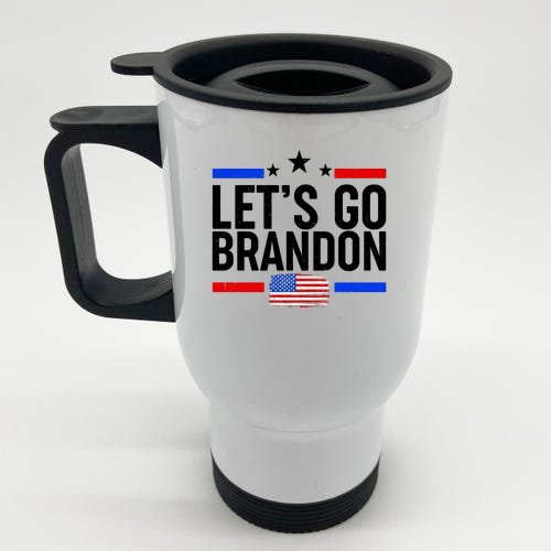 Let's Go Brandon Distress USA Flag FJB Chant Stainless Steel Travel Mug