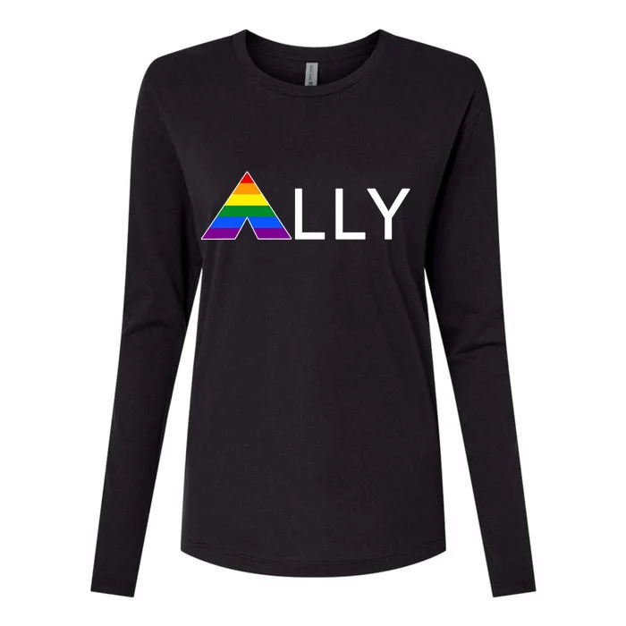 LGBT Ally Flag March Rally Pride Parade LGBT Equality Womens Cotton Relaxed Long Sleeve T-Shirt