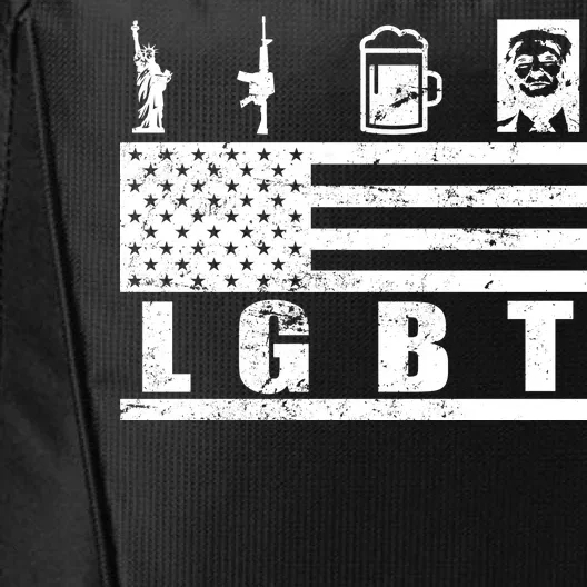 LGBT Distressed Liberty Guns Beer trump City Backpack