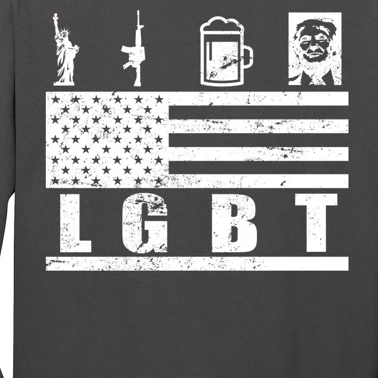 LGBT Distressed Liberty Guns Beer trump Long Sleeve Shirt