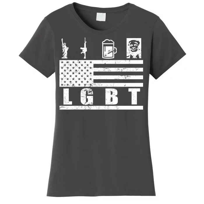 LGBT Distressed Liberty Guns Beer trump Women's T-Shirt