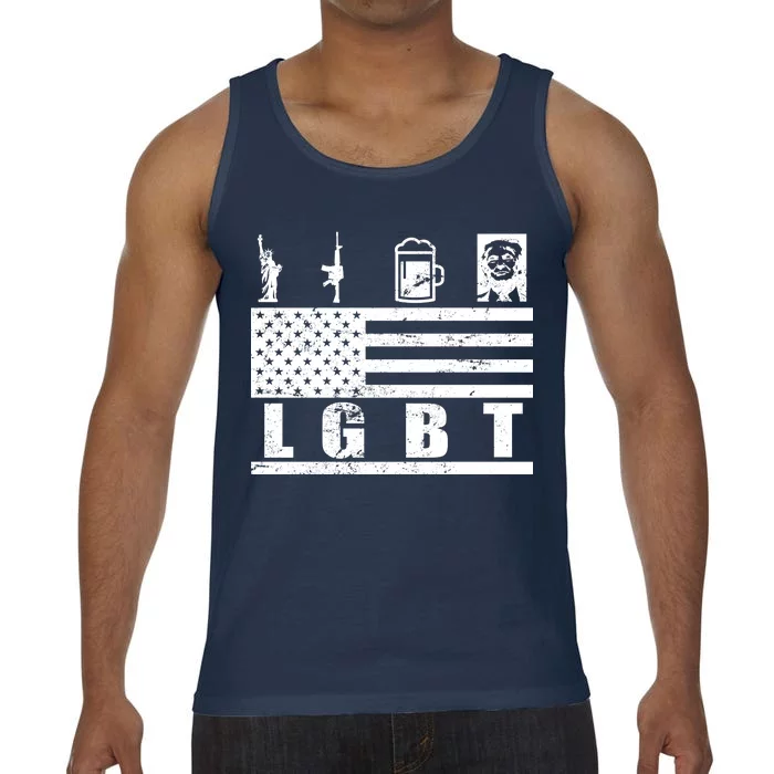 LGBT Distressed Liberty Guns Beer trump Comfort Colors® Tank Top