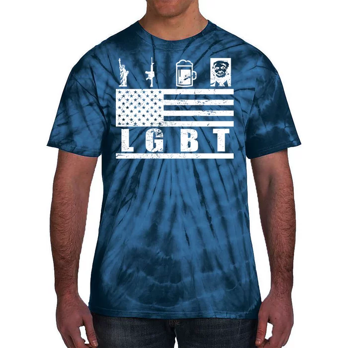 LGBT Distressed Liberty Guns Beer trump Tie-Dye T-Shirt