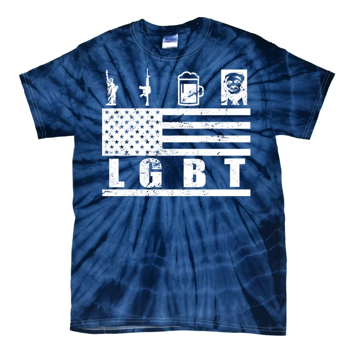 LGBT Distressed Liberty Guns Beer trump Tie-Dye T-Shirt