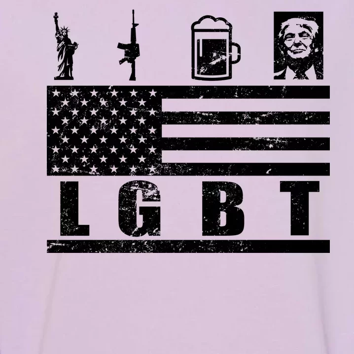 LGBT Distressed Liberty Guns Beer trump Garment-Dyed Sweatshirt