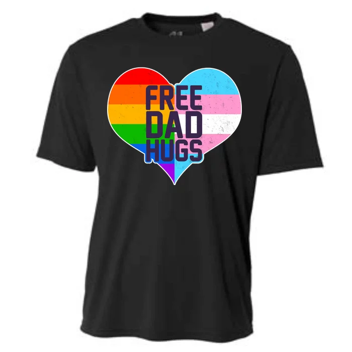 LGBT Free Dad Hugs Heart Cooling Performance Crew T-Shirt