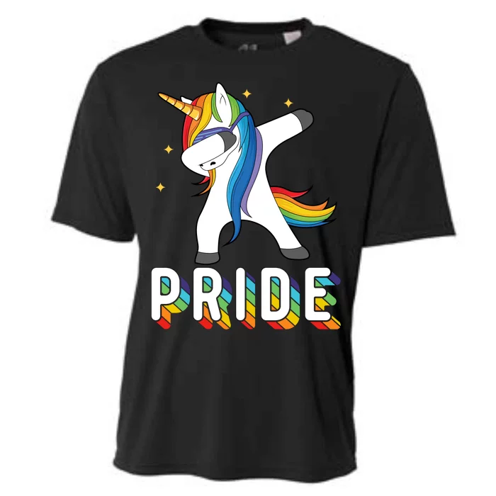 LGBT Gay Pride Dabbing Unicorn Cooling Performance Crew T-Shirt