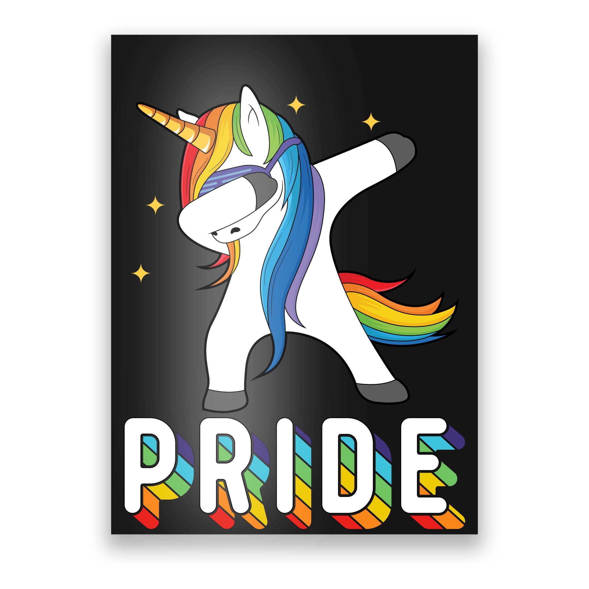 LGBT Gay Pride Dabbing Unicorn Poster | TeeShirtPalace