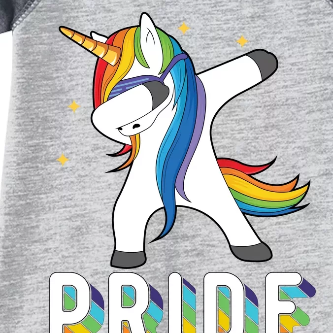 LGBT Gay Pride Dabbing Unicorn Infant Baby Jersey Bodysuit