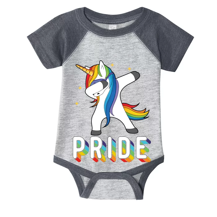 LGBT Gay Pride Dabbing Unicorn Infant Baby Jersey Bodysuit