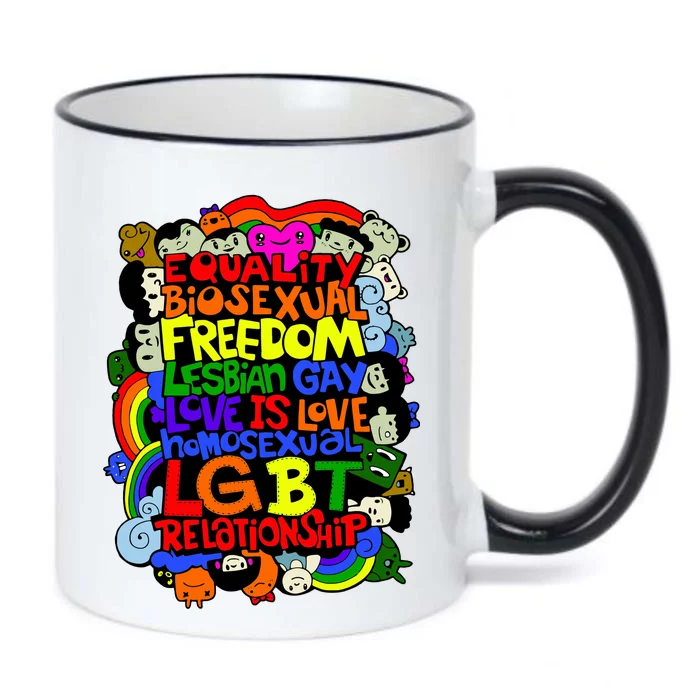 LGBT Illustration Black Color Changing Mug