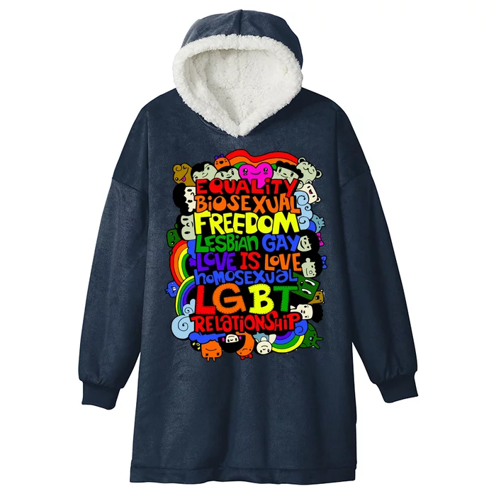 LGBT Illustration Hooded Wearable Blanket