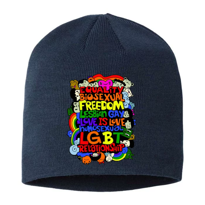 LGBT Illustration 8 1/2in Sustainable Knit Beanie