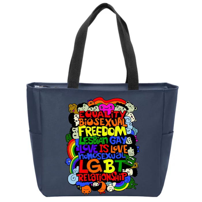 LGBT Illustration Zip Tote Bag