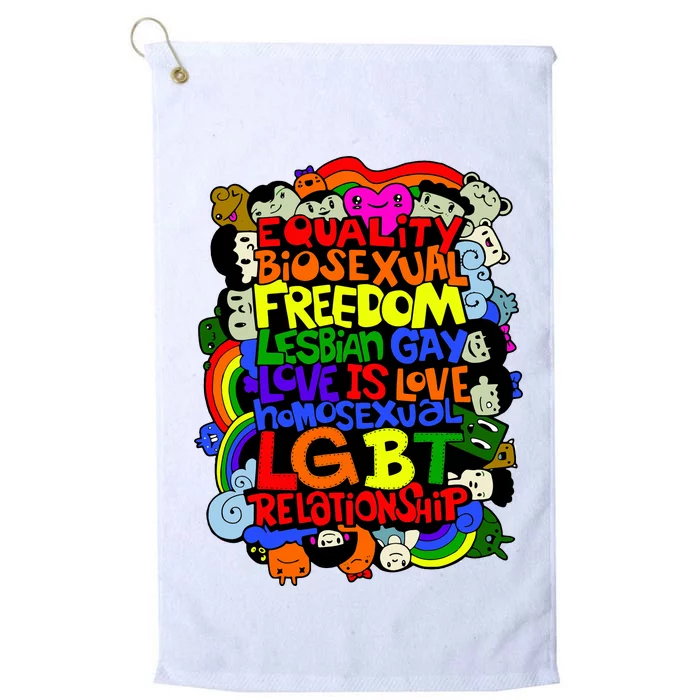 LGBT Illustration Platinum Collection Golf Towel