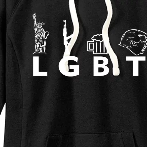 LGBT Lady Liberty Guns Beer Trump Donald Trump Women's Fleece Hoodie