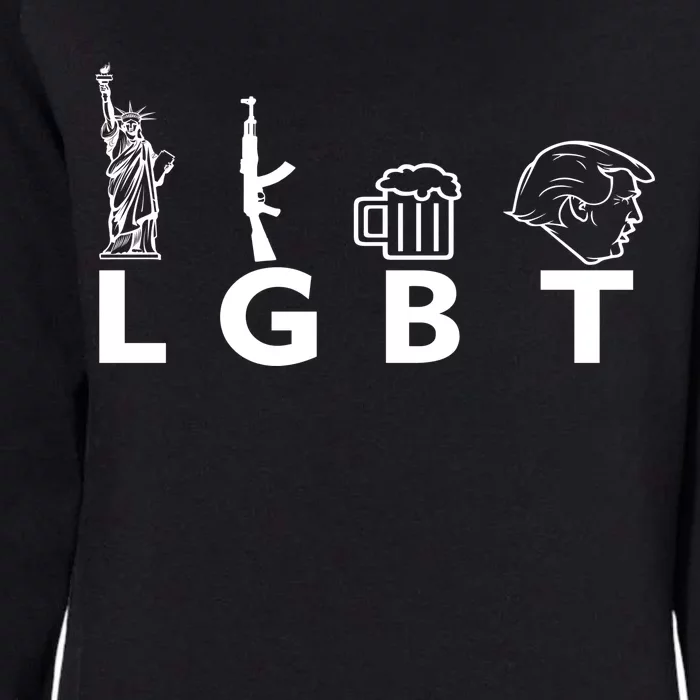 LGBT Lady Liberty Guns Beer Trump Donald Trump Womens California Wash Sweatshirt