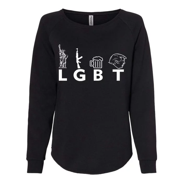 LGBT Lady Liberty Guns Beer Trump Donald Trump Womens California Wash Sweatshirt