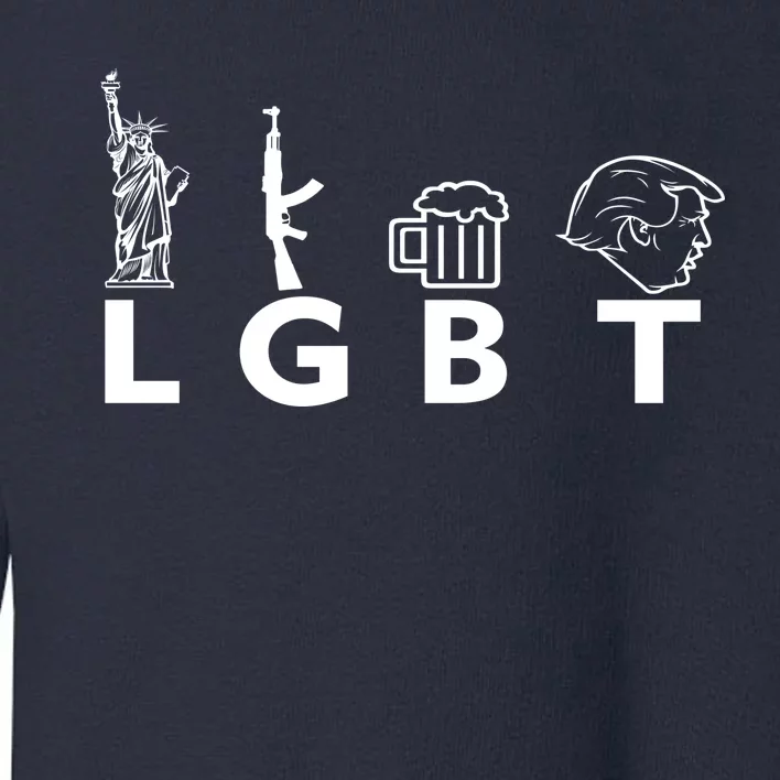 LGBT Lady Liberty Guns Beer Trump Donald Trump Toddler Sweatshirt