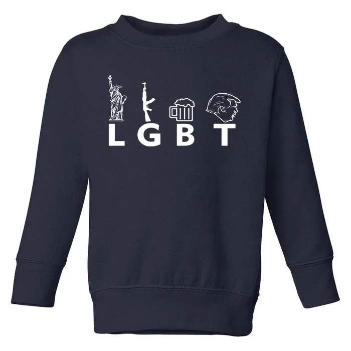 LGBT Lady Liberty Guns Beer Trump Donald Trump Toddler Sweatshirt