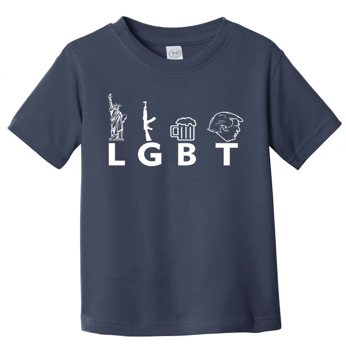 LGBT Lady Liberty Guns Beer Trump Donald Trump Toddler T-Shirt