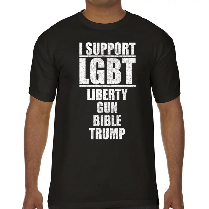 LGBT Liberty Gun Bible Trump Comfort Colors T-Shirt