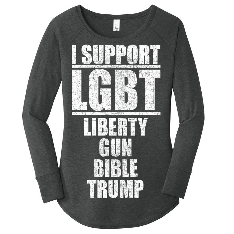 LGBT Liberty Gun Bible Trump Women’s Perfect Tri Tunic Long Sleeve Shirt